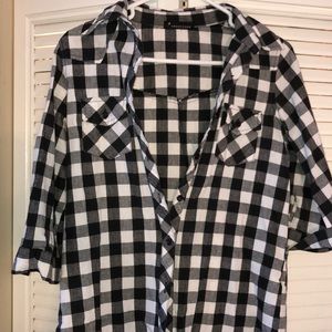 Black and White button up Flannel